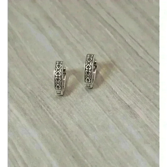 John Hardy Sterling Silver 18kt Yellow Gold Hinged Huggie Hoop Earrings - Picture 4 of 8